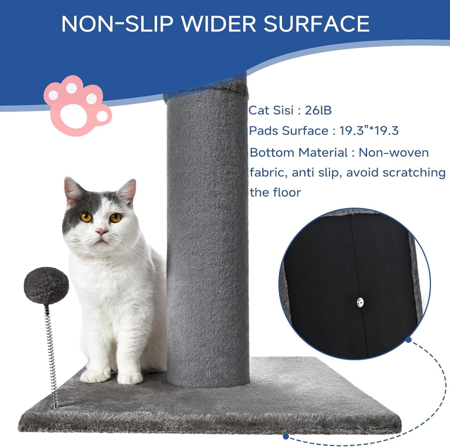 Cat Craft Bobcat 41" Cat Scratching Post with Hanging Toys | PetlyHome