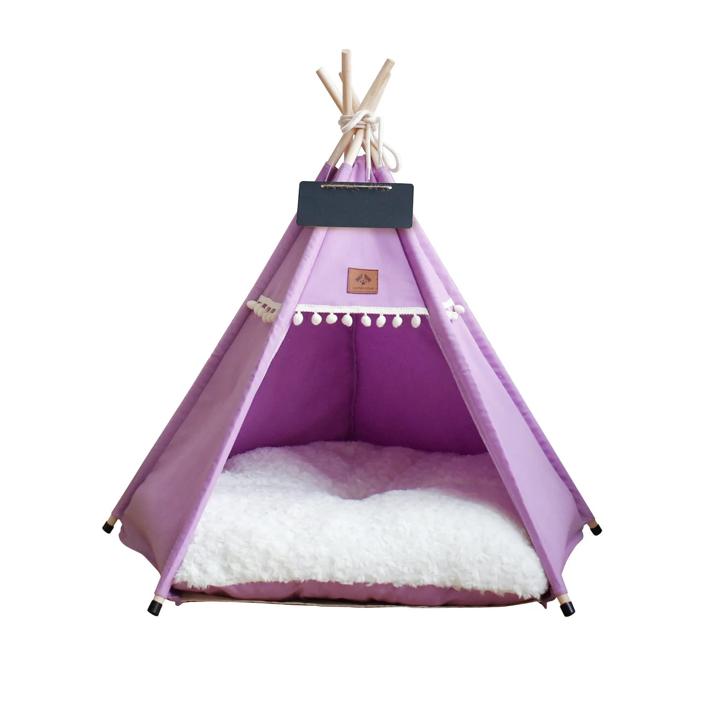 Dog Teepee Pet Tent Portable Dog House Cat Bed with Thick Warm Deep Sleeping Indoor Canvas Soft Puppy Teepee