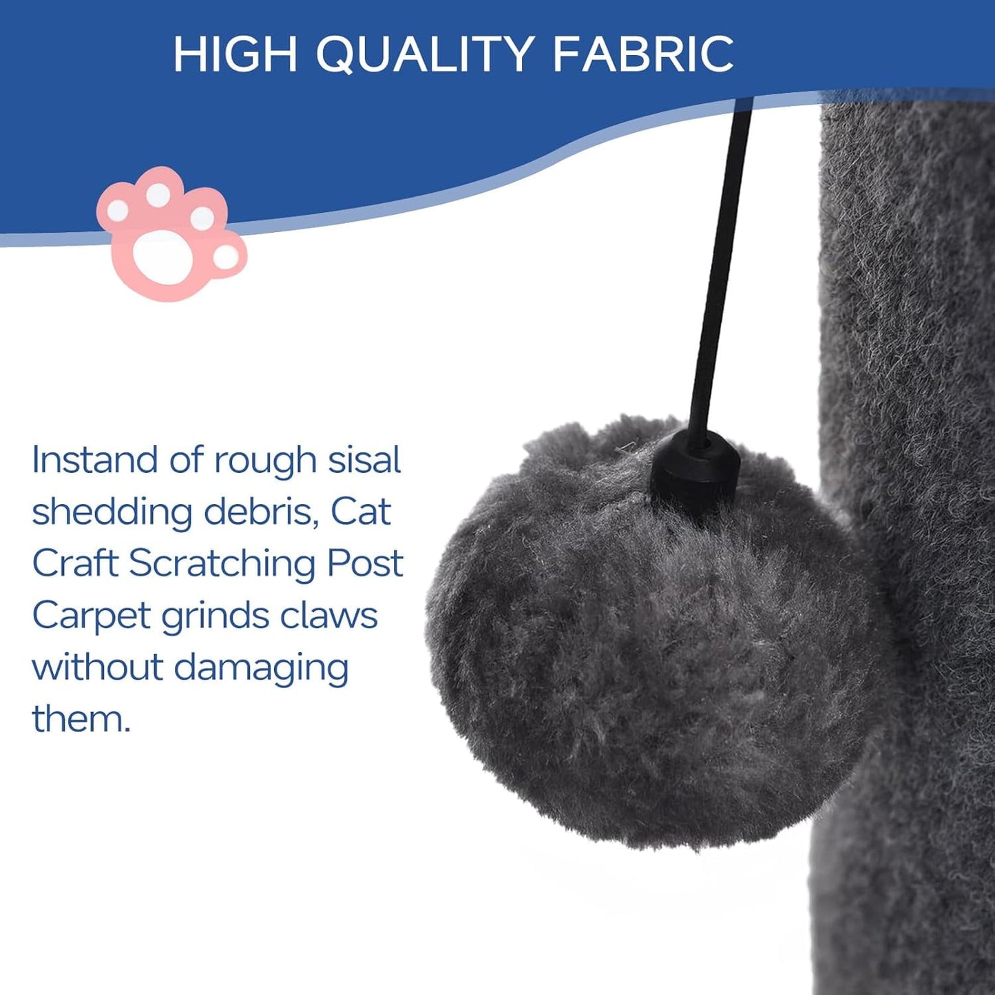 Cat Craft Bobcat 41" Cat Scratching Post with Hanging Toys | PetlyHome
