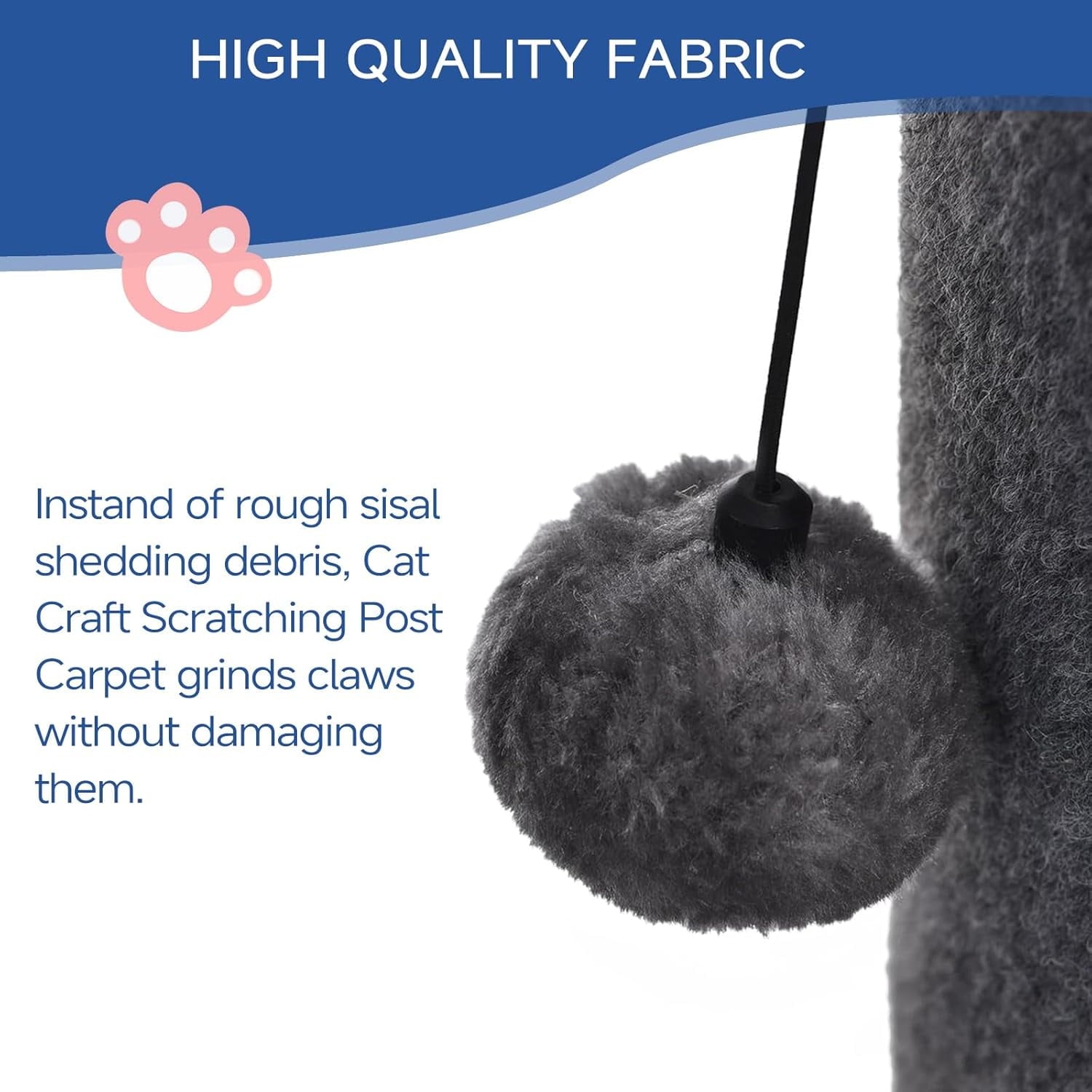 Cat Craft Bobcat 41" Cat Scratching Post with Hanging Toys | PetlyHome