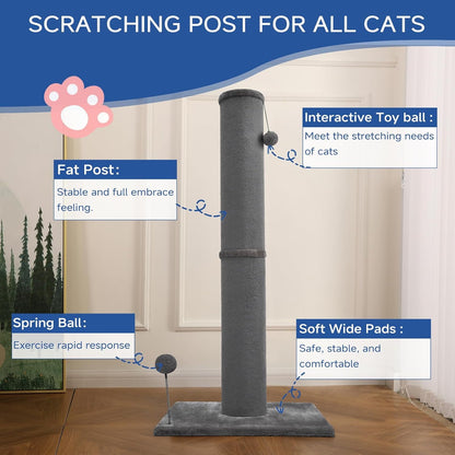 Cat Craft Bobcat 41" Cat Scratching Post with Hanging Toys | PetlyHome